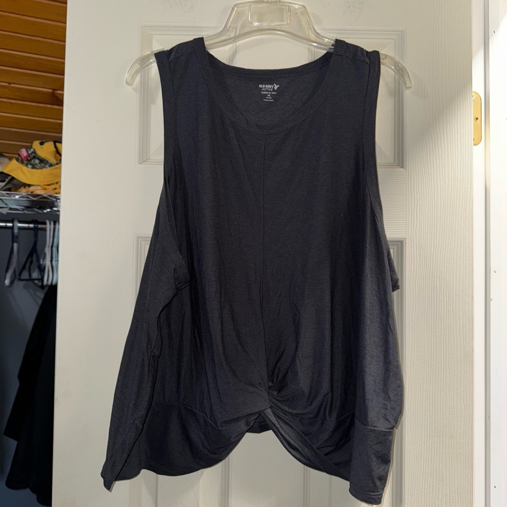 Old Navy Black Twist Front Tank Top